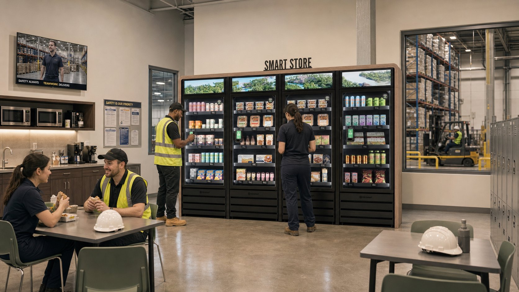 Micro market installation serving an industrial facility