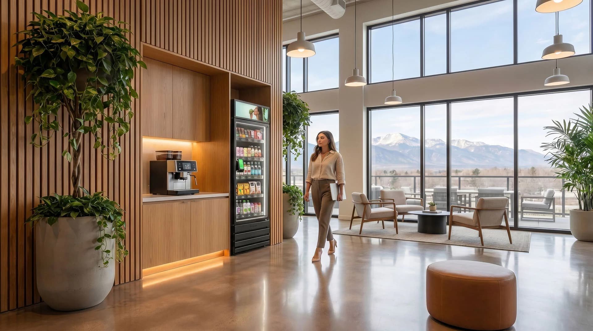 AI smart store cabinet being opened with a tap of a card